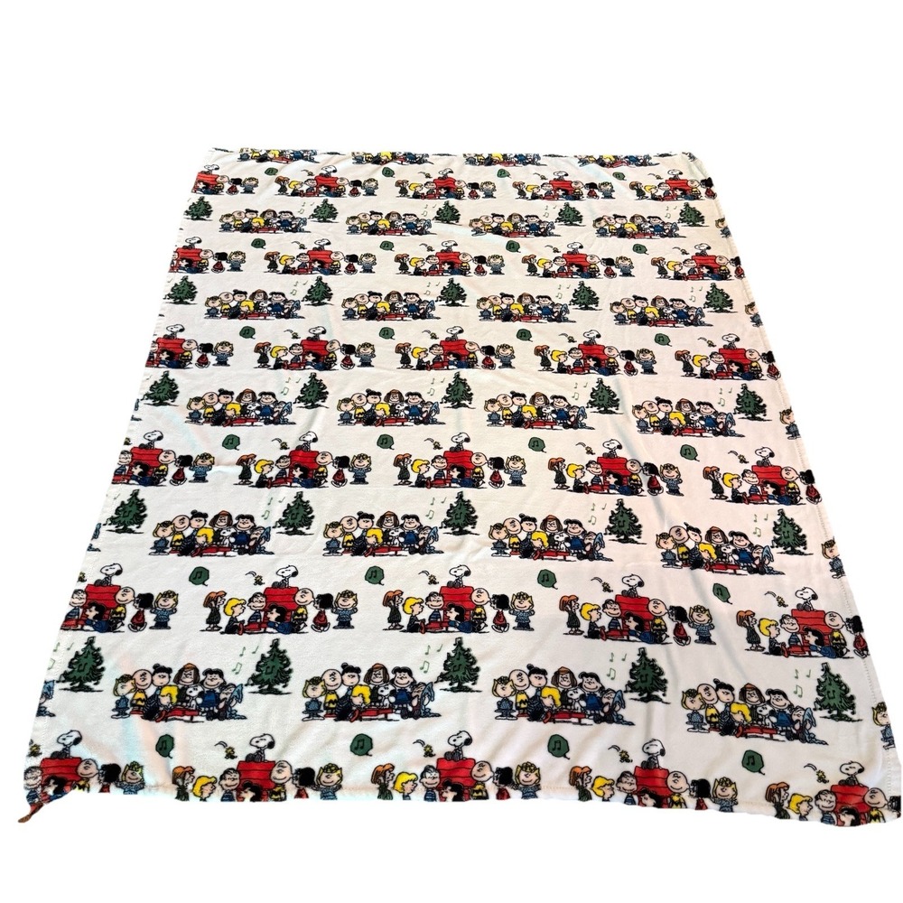 Peanuts Christmas Throw Blanket Snoopy Charlie Brown Berkshire 53x68 Soft